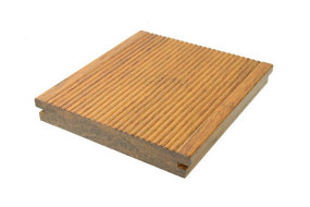 Medium carbonized BBFC decking with small wave grooves