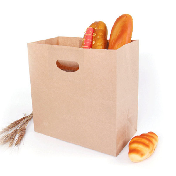 Custom 100% Recyclable Food Grade Die Cut Handle Bag Biodegradable Paper Bags