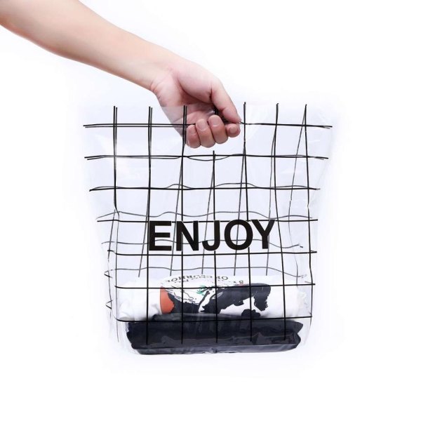 Custom Printed Eco-friendly PE Bread Die Cut Plastic Handle Shopping Bag