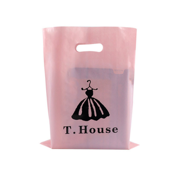 Wholesale Eco Friendly Die Cut Plastic Shopping Handle Bags Custom Logo