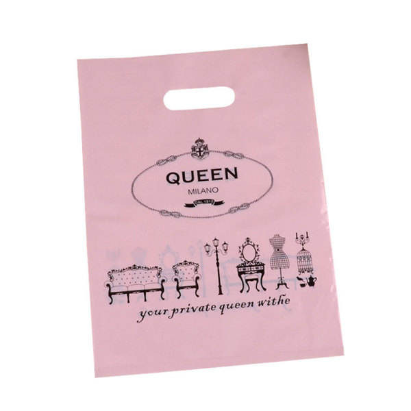 Custom Design Logo Printing Biodegradable Die Cut Handle Plastic Bag Large Bags