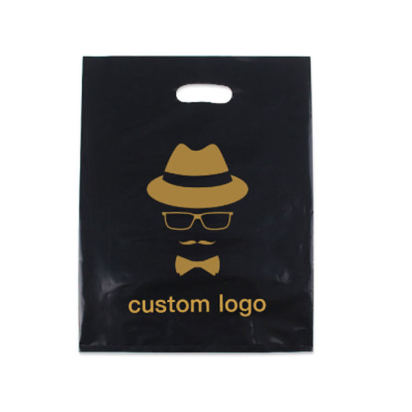 Die Cut Small Custom Plastic Bag Logo Printed Shopping Carry Bags Design