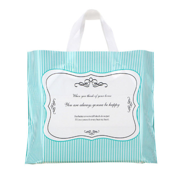 Customized Sentences Eco Friendly Carries Plastic Custom Shopping Bags Wholesale Blue