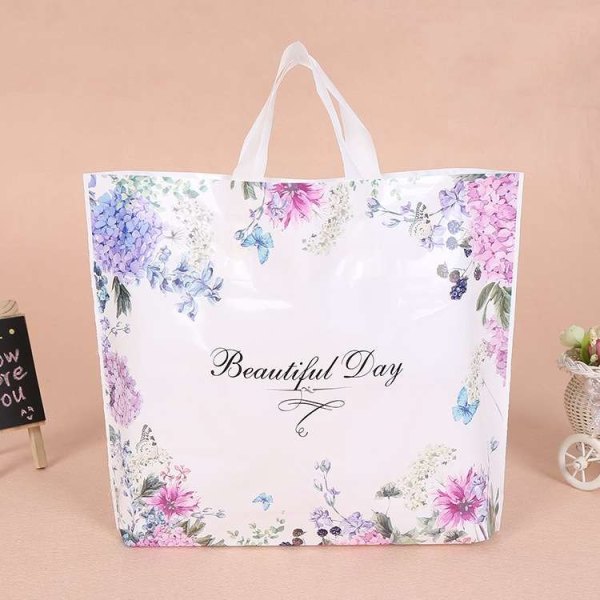 Factory Wholesale Soft-loop Style Plastic Carry Shopping Bag With Soft Loop Handles