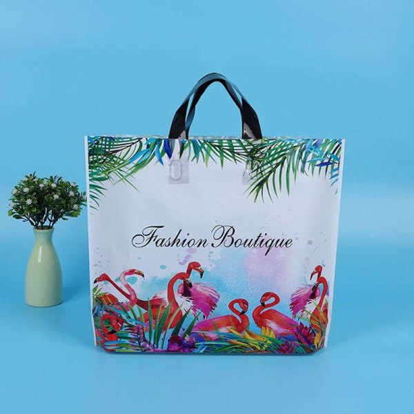 China Manufacturer HDPE Soft Loop Handle Bag Shopping Bags With Cardboard Bottom