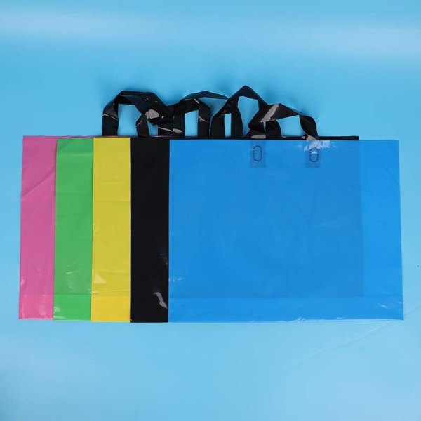 Customized Biodegradable Recycled Solid Color Soft Loop Handle Plastic Bag