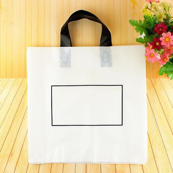 Biodegradable Recycled Handle Bags Plastic Shopping Bag With Soft Loop Handles