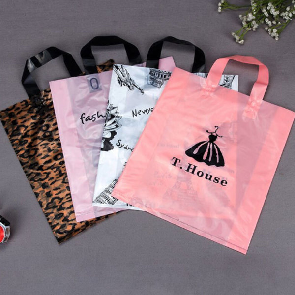 Biodegradable Custom Printed Shopping Bags With Logos Plastic Promotional