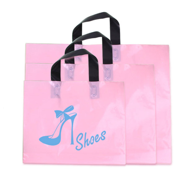 Cheap Shopping Custom Logo Printing Handle Plastic Packaging Bag With Logo