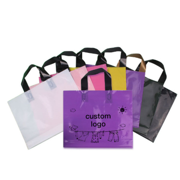 PE Cheap Handle Biodegradable Shopping Plastic Bags With Own Logo Custom