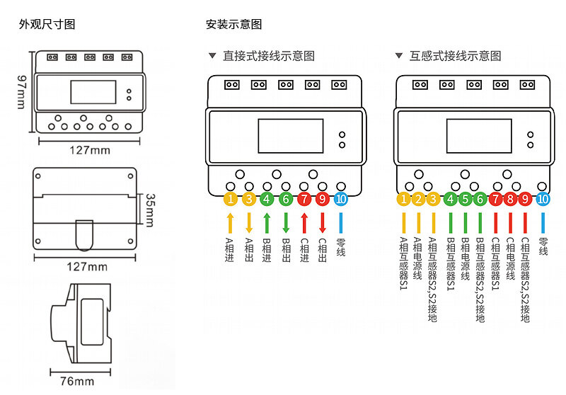 4g三相导轨安装示意图