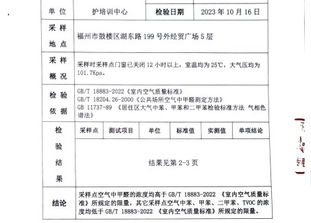 省红十字应急救护培训基地--2023.10.17检测报告