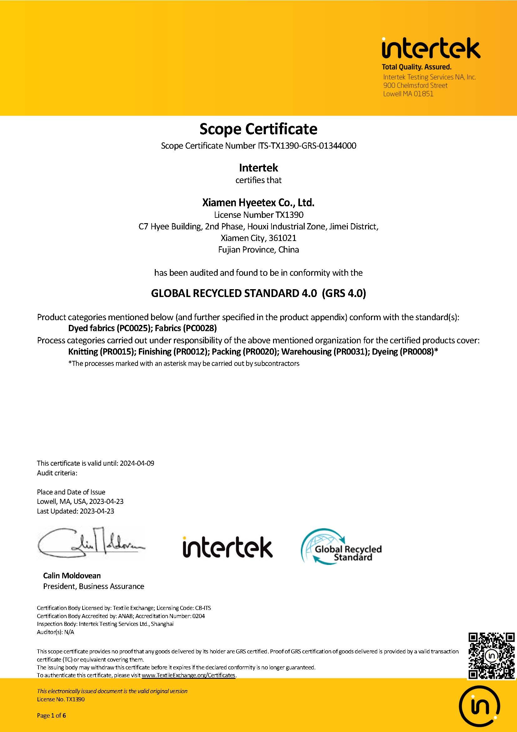 SC-GRS-Certificate-Xiamen Hyeetex Co., Ltd.-RENEWAL-厦门海溢_页面_1
