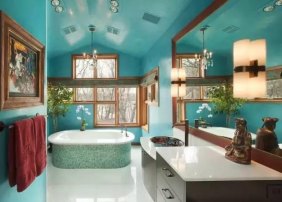 彩色卫浴间设计 小空间也要多姿多彩