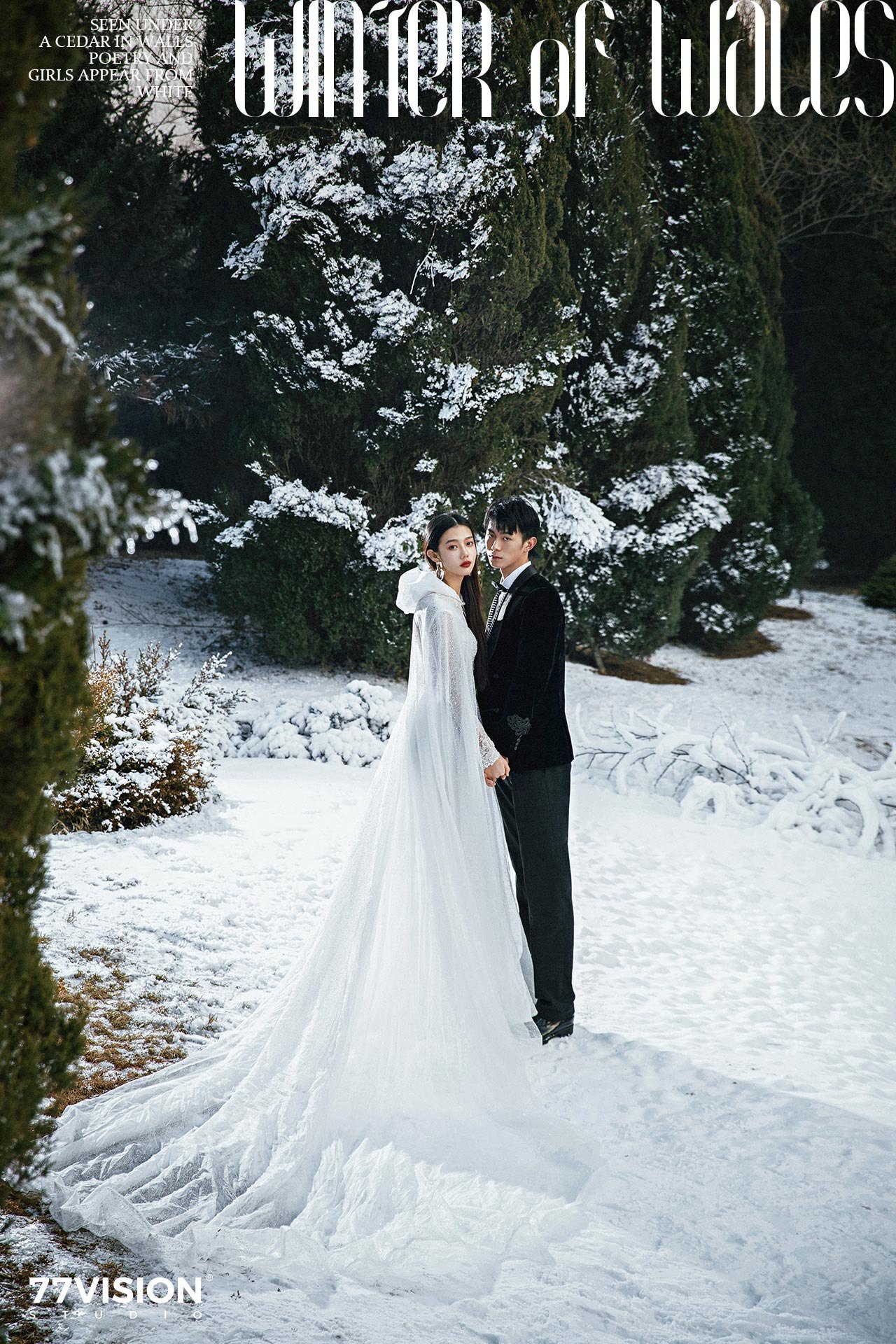 美丽动人的雪景婚纱照图片 去哪里拍雪景婚纱照-铂爵(伯爵)旅拍婚纱摄影